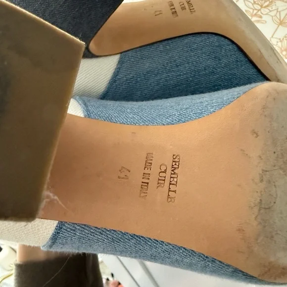 Gorgeous Denim and Cream Ankle Booties - Made in Italy - Picture 5 of 5